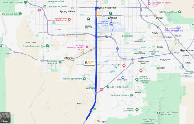 Base Link map view showing available rides near a military installation